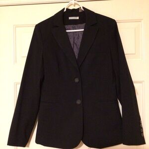 Black Buttoned Lined Long Sleeve Blazer Size 6